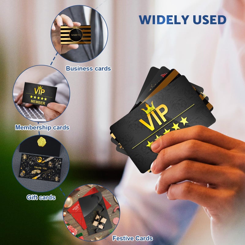 VZZNN 300 Pack Metal Business Cards Blanks Anodized Aluminum Blanks Name Card Laser Engraving Blanks for Laser Engraving DIY Cards Gift Cards VIP Cards Membership Cards Office Name Cards(Thickness 0.2 mm) - Image 4